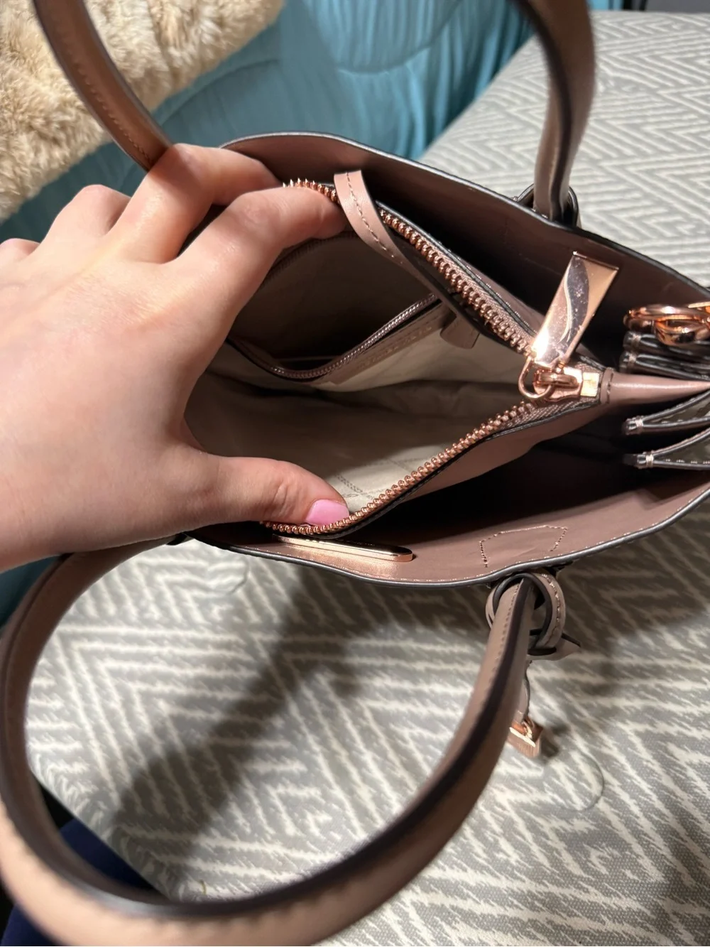 Michael Kors Blush Pink Pebble Leather Satchel